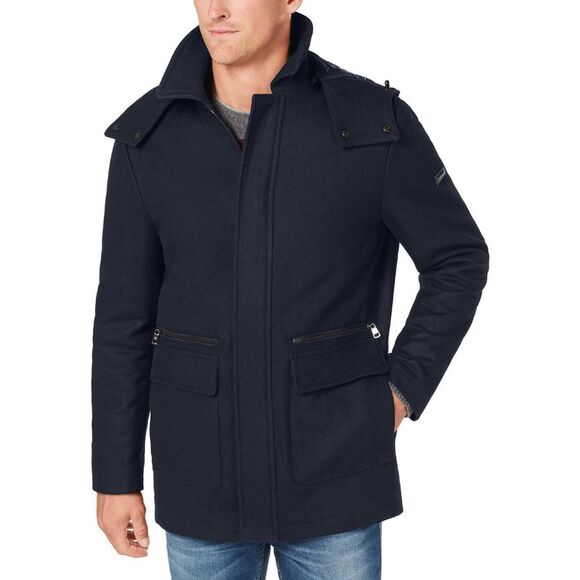Calvin Klein Mens Wool Duffle Coat XXL Blue Heather - NWT $320 - Picture 1 of 3